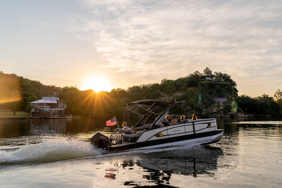 Barletta Lusso on Lake LBJ at sunrise
